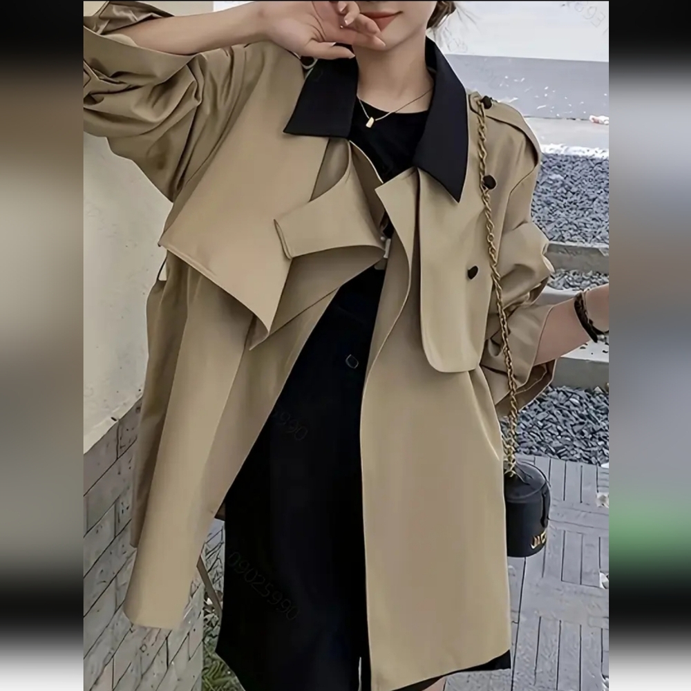 Limited Edition Women'S Beige Trench Coat - Stylish Mid-Length Outerwear - Picture 3 of 4